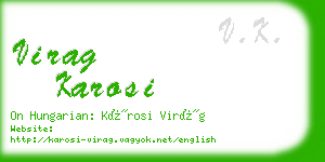 virag karosi business card